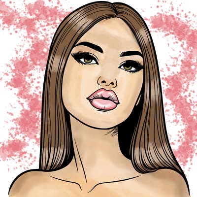 realistic woman with full lips