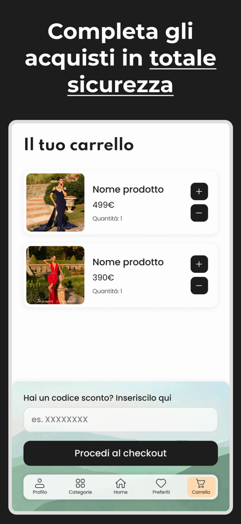 Amira couture - Amira couture app shopping cart screen displaying luxury wholesale dresses