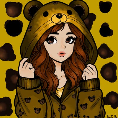 realistic girl in a animal pjs hoodie