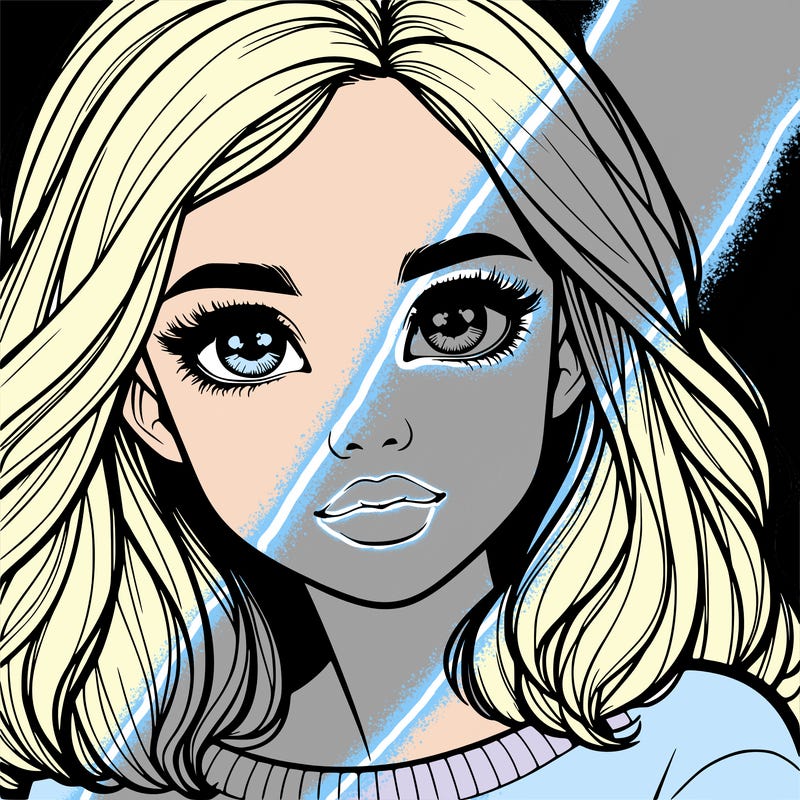 realistic girl whith cute eyes