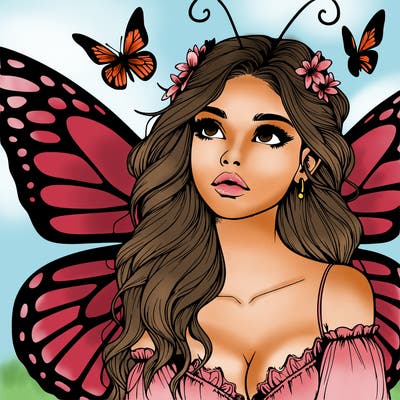 butterfly fairy realistic girl