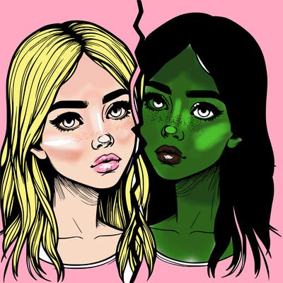 realistic girl split