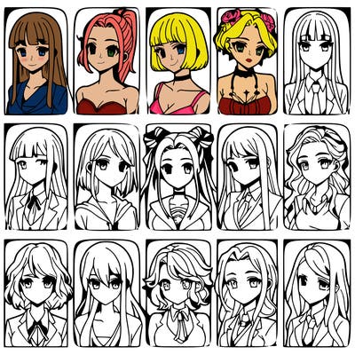 girls that look diffrent anime