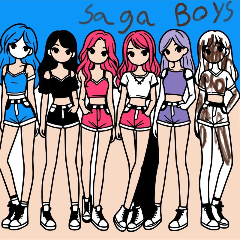 a group of girls wearing crop tops and shorts