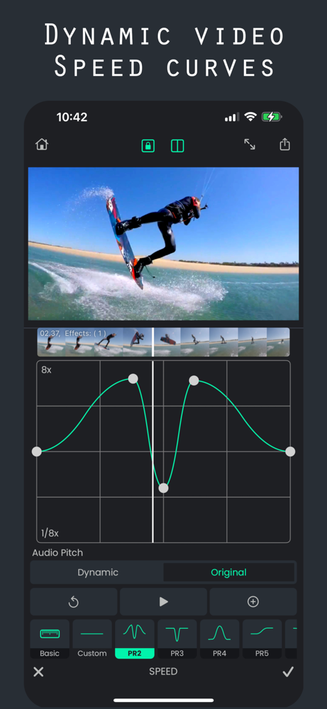 Superimpose V - Video Editor - Dynamic video speed curves editing in Superimpose V