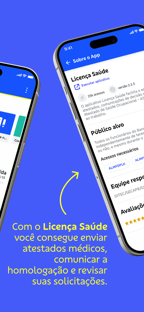 BBFunci 3.0 - BBFunci 3.0 app interface displaying the Health Leave feature for Banco do Brasil employees