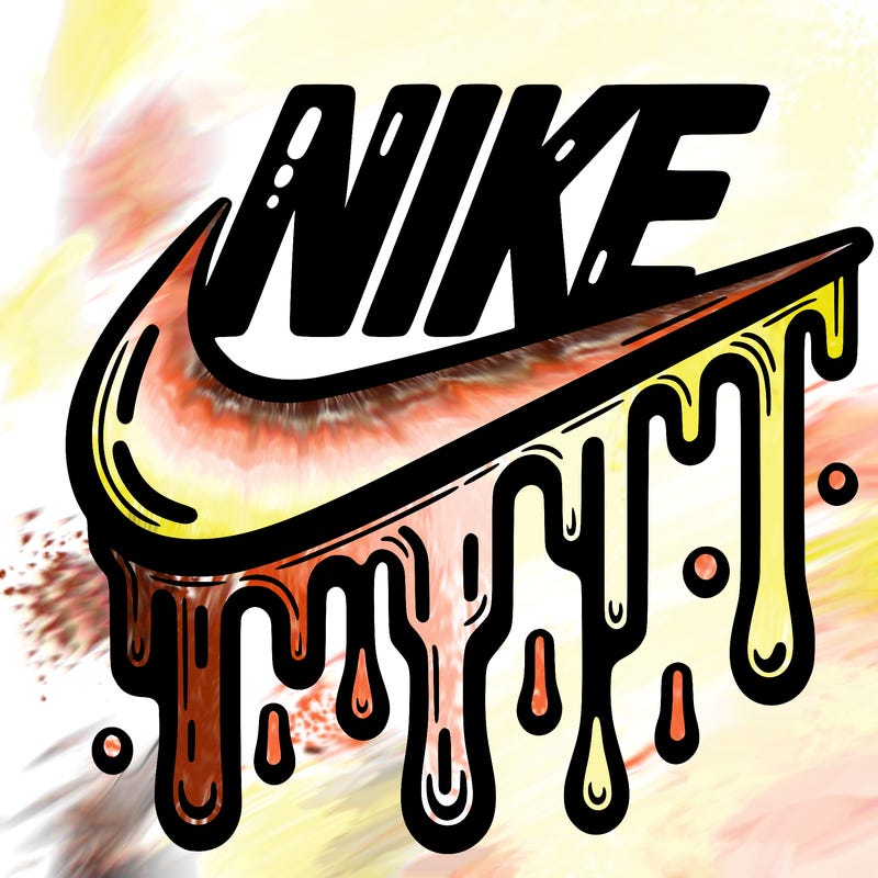 dripping nike logo