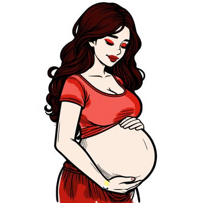 woman heavily pregnant realistic