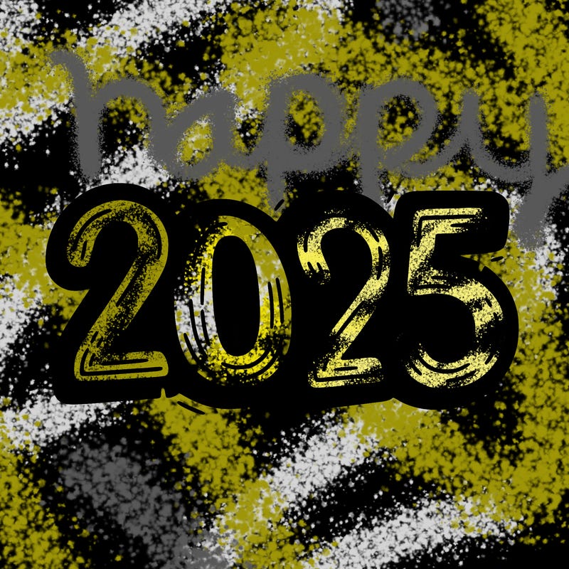 one line scrawled numbers sketch design “2025”