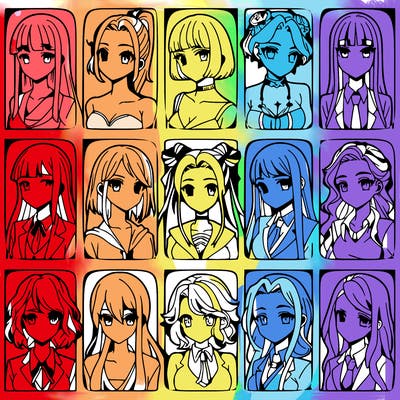 girls that look diffrent anime