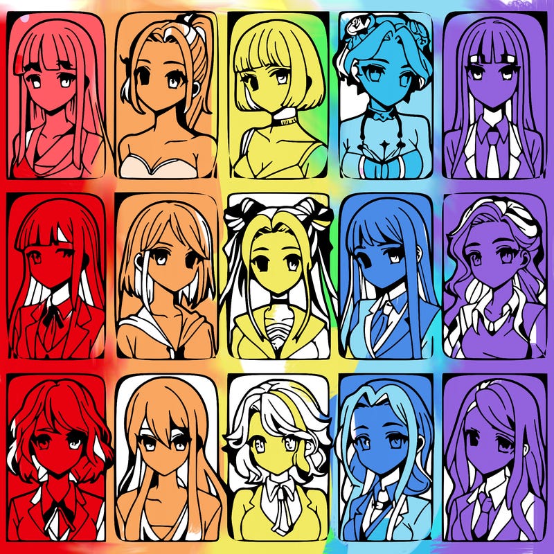 girls that look diffrent anime