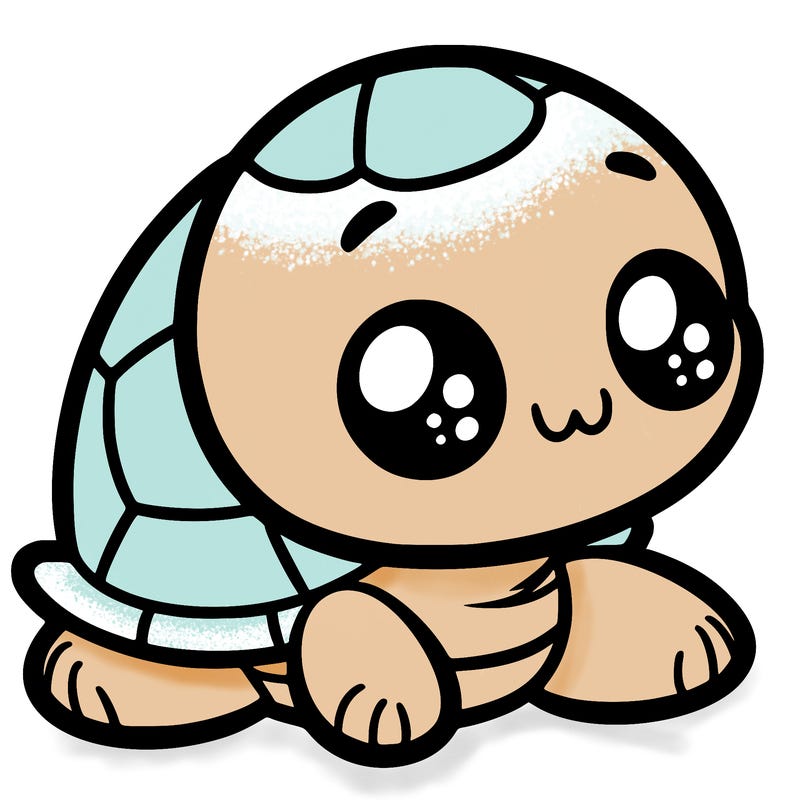 cute little animated turtle