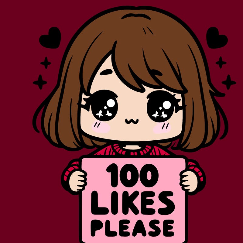 cute girl holding a sign saying 100 likes please