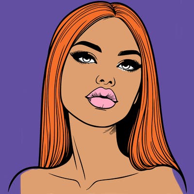 realistic woman with full lips