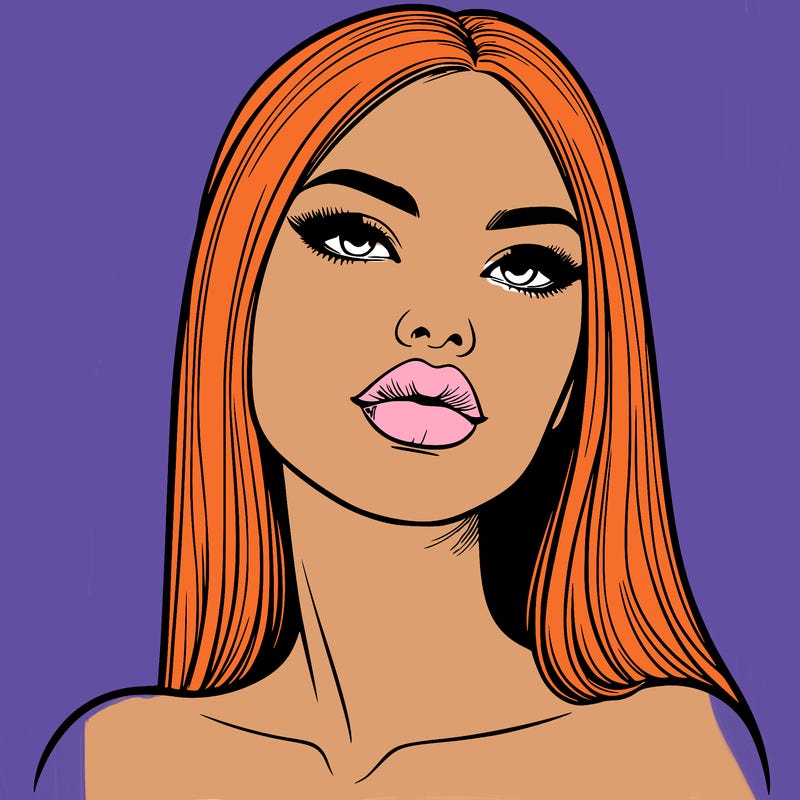 realistic woman with full lips