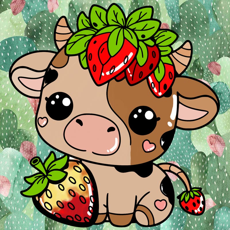 cute strawberry cow