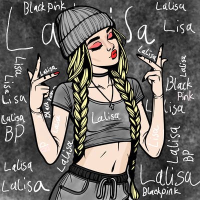 realistic teenage girl with braids and a beanie and crop top doing 🫶🏼