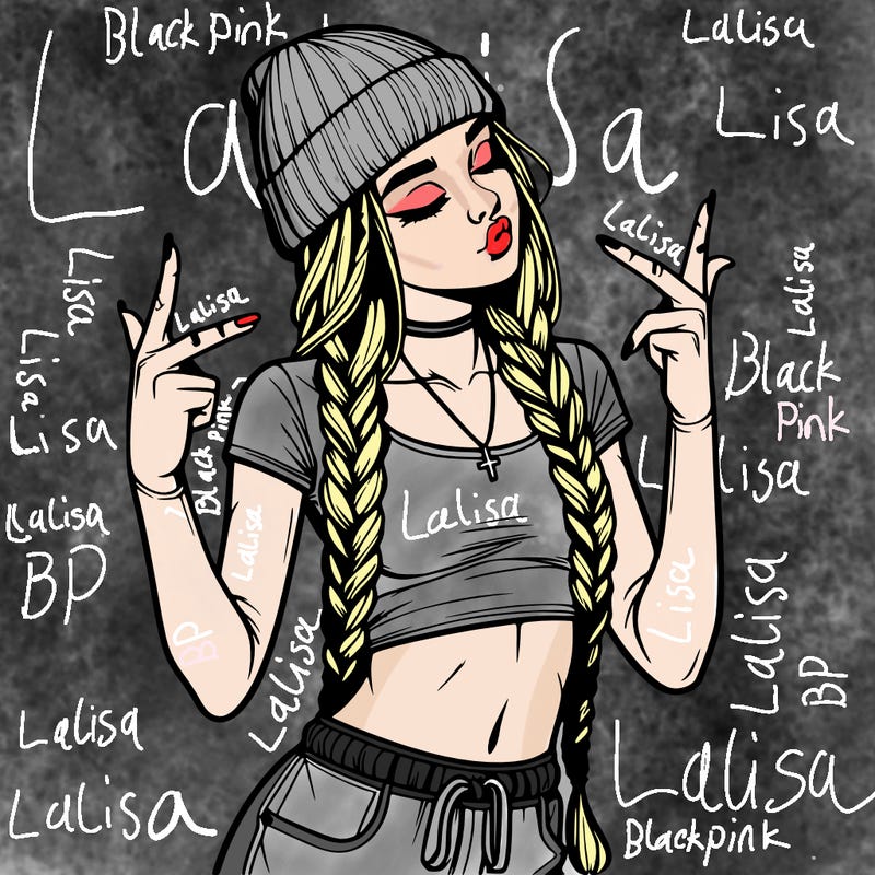 realistic teenage girl with braids and a beanie and crop top doing 🫶🏼