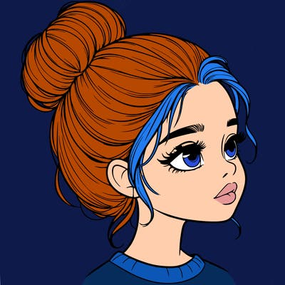 realistic girl with bun