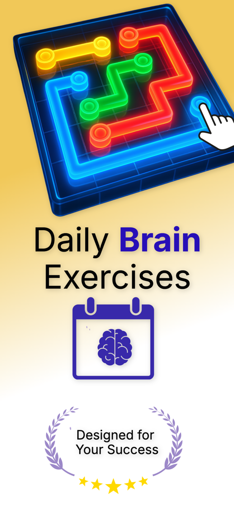 Mind Master: Brain Tests - Interfaz de la aplicación Mind Master que presenta un rompecabezas de lógica y promoción de ejercicios cerebrales diarios