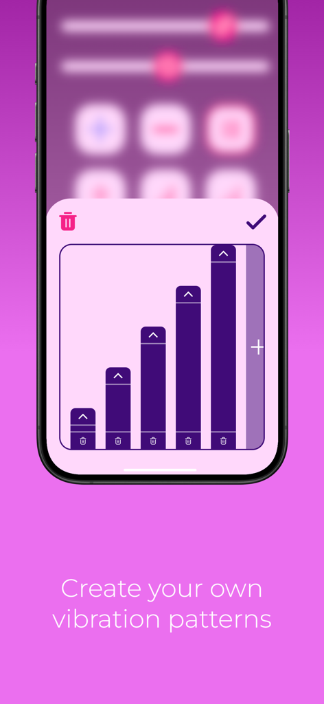 Massager: Strong Vibration! - Interface for creating custom vibration patterns in the Massager app.