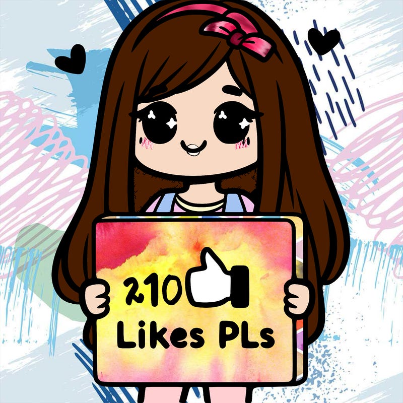 girl holding a sign saying 10 likes pls