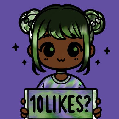 cute girl that is holding a sign that says 10 likes?