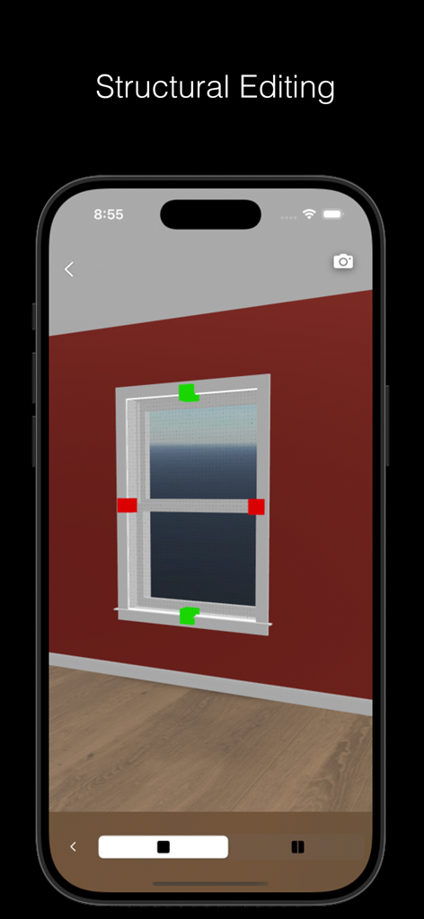Room Genie 6D Design Simulator - structural editing of a window in the room genie 6d design simulator app