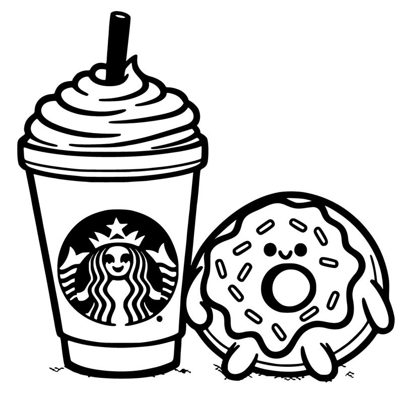 starbucks and a donut