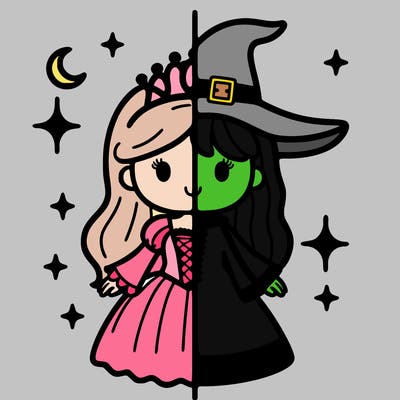 split princess and witch