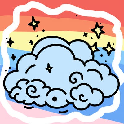 pink starry cloud sky