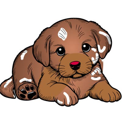 a cute realistic puppy