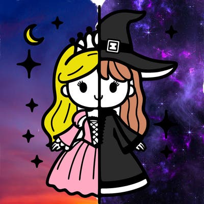 split princess and witch