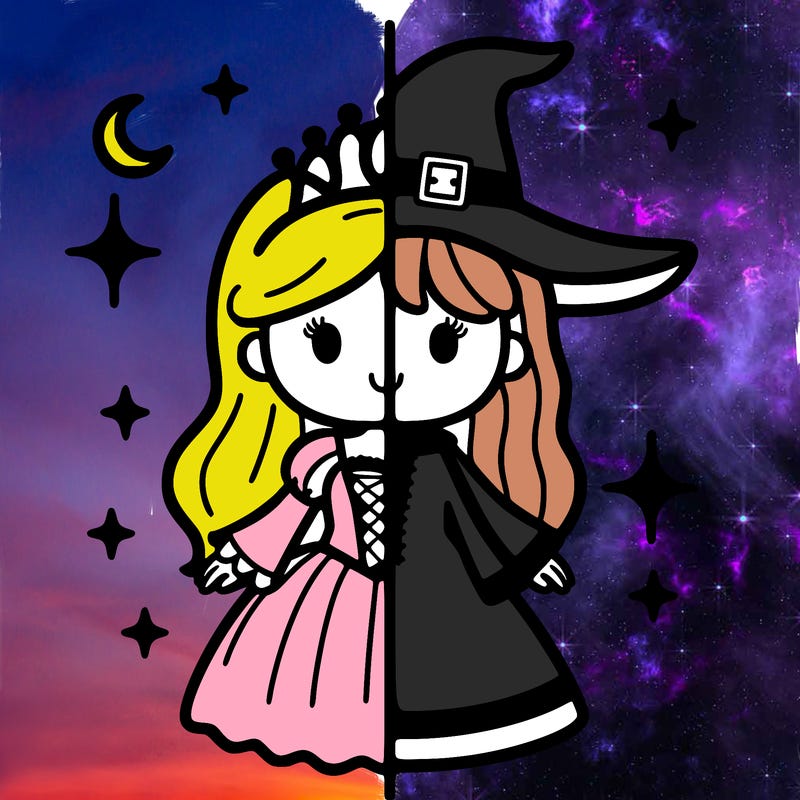 split princess and witch