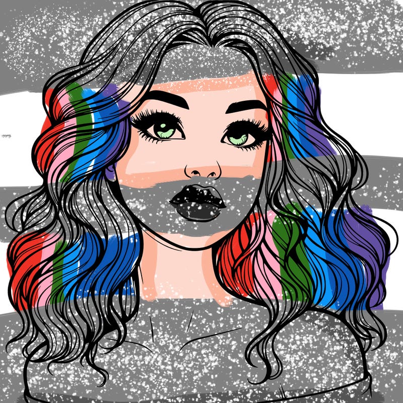 realistic girl with wavy hair and lips