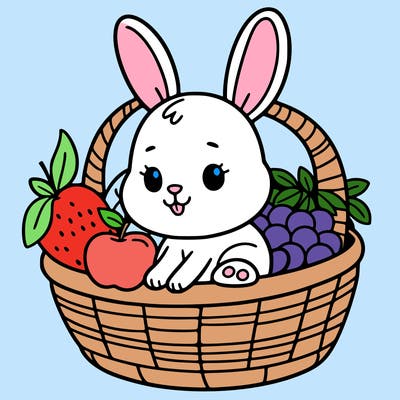 bunny in a fruit basket