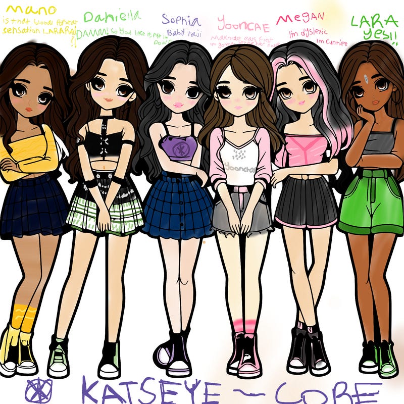 a group of girls realistic