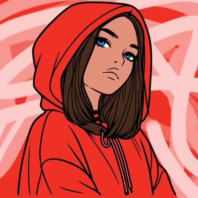 a realistic girl in a hoodie