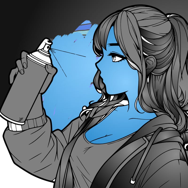 a realistic girl spray, painting