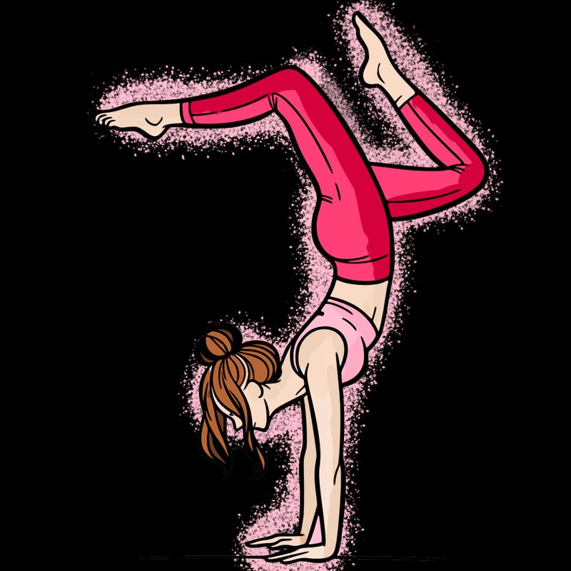 a woman doing a handstand