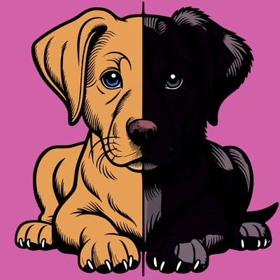 realistic dog split picture