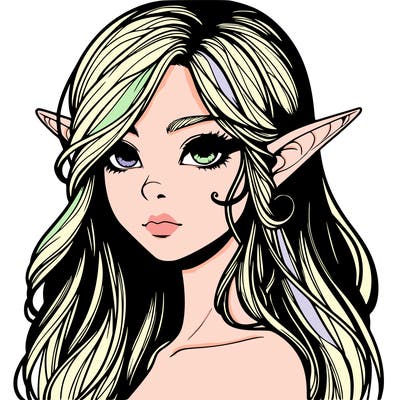 elf girl realistic dark fantasy
