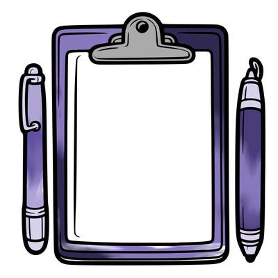 blank clip board with pen