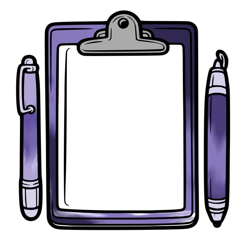 blank clip board with pen