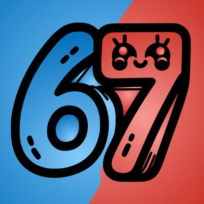 the numbers 67