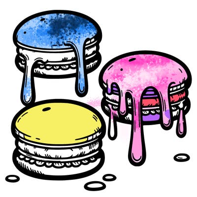 macarons with dripping filling