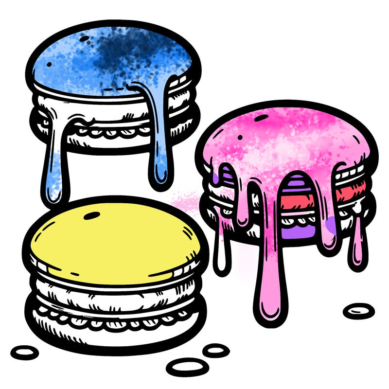 macarons with dripping filling