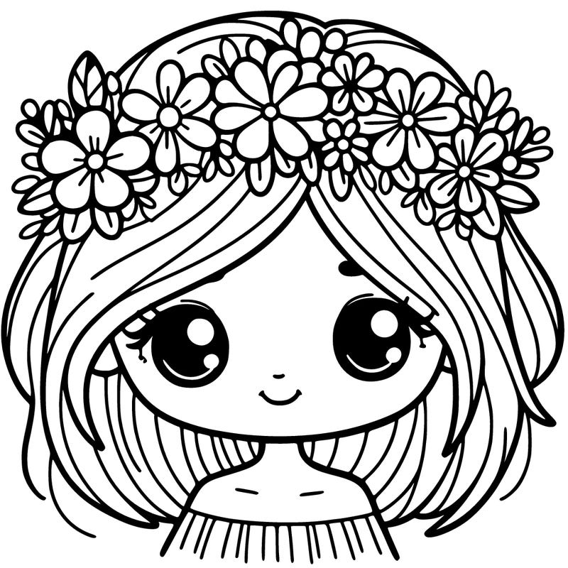 girl with flowers crown