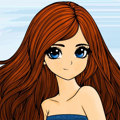 realistic girl pretty long hair