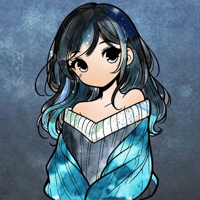 shy pretty girl wearing a sweater that is falling off one shoulder portrait